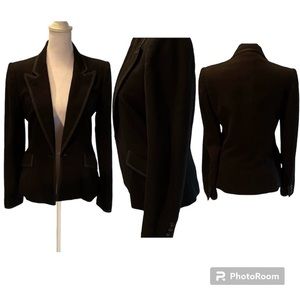 Anne Klein Black Vintage 1970s 100% Wool Women’s Blazer with Peak Lapels Size 4